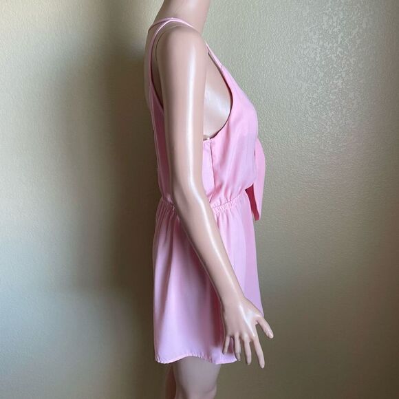 Mustard Seed Front Tie Romper Pink Size Large - Picture 2 of 7